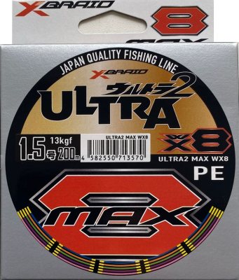 Плетёный шнур YGK X-Braid Uitra Max WX8 200м -#1,5 13кг 0,205мм (570)